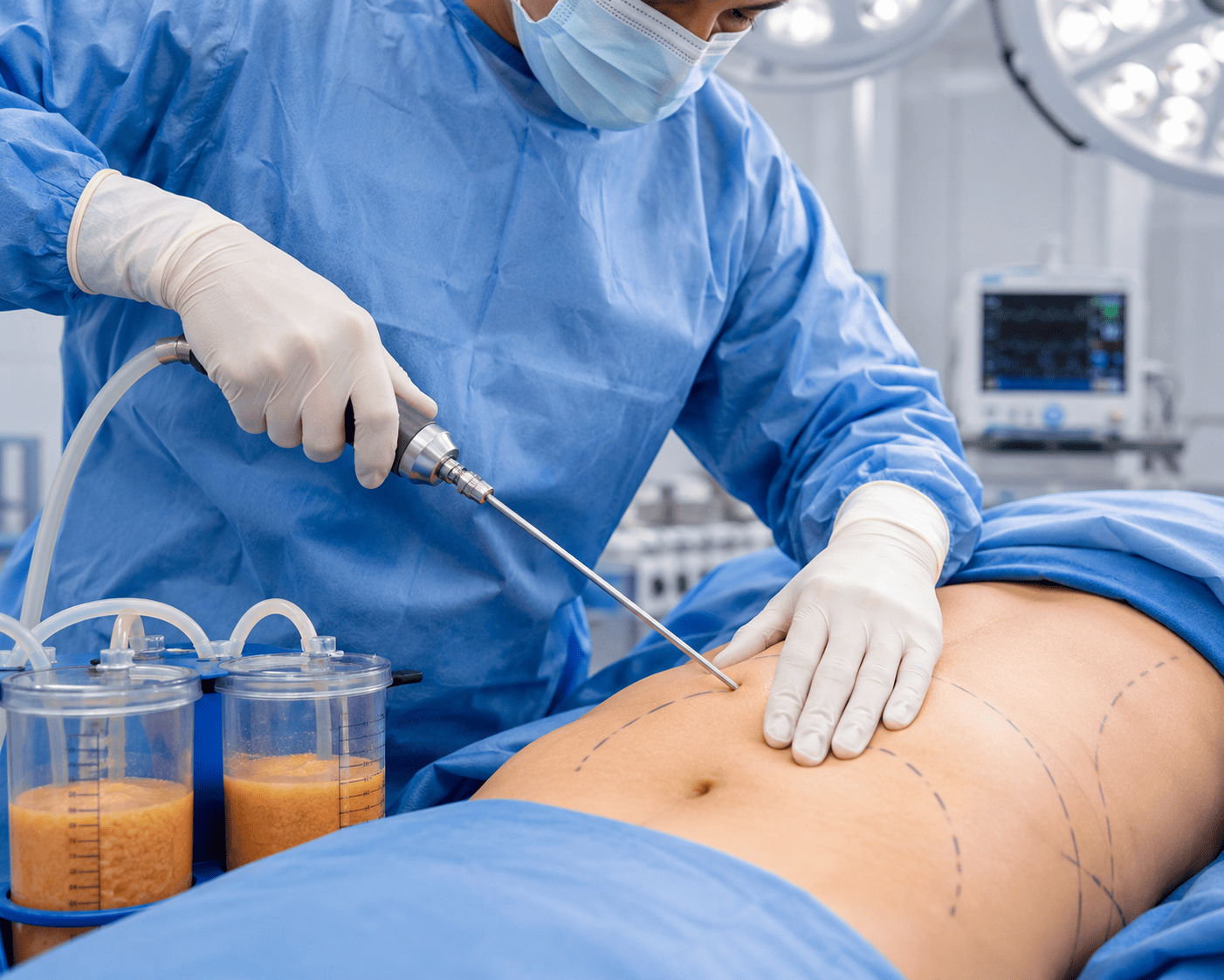 Liposuction — surgical team in operating room